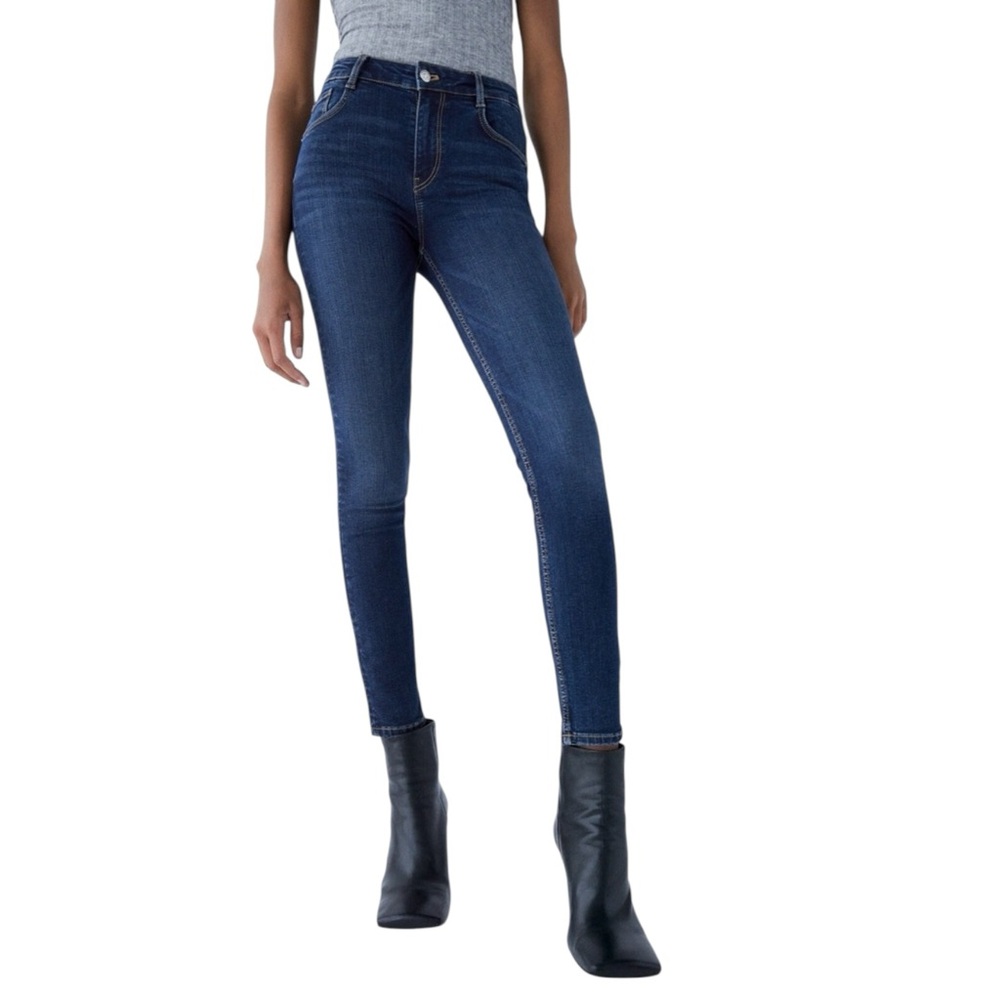 Zara Dark Wash Mid-Rise Skinny Jeans SZ  14